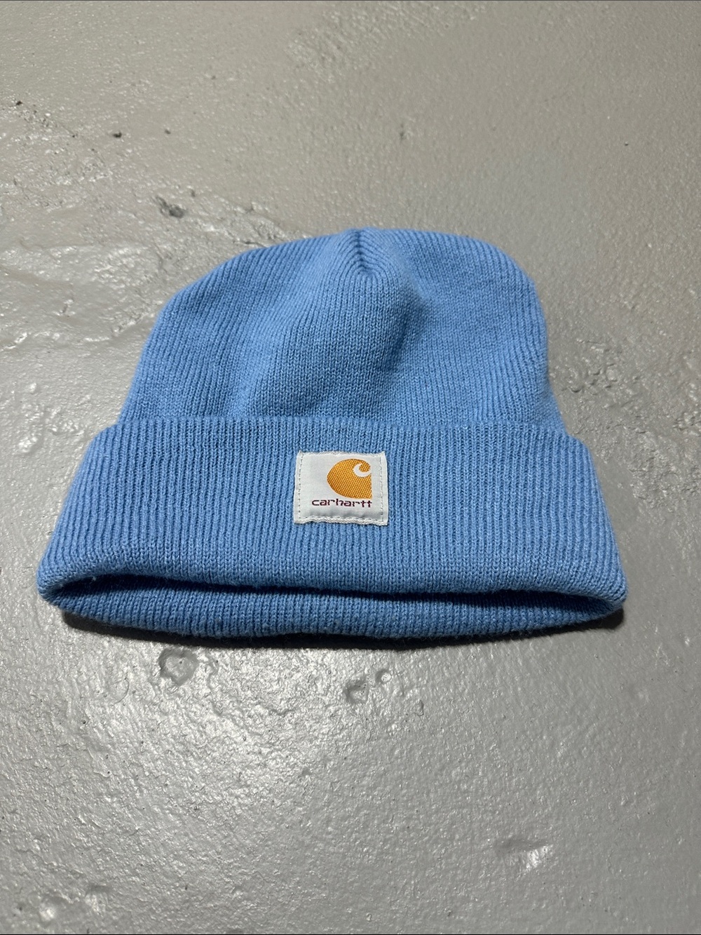 Carhartt Light Blue Folded Cuff Knit Beanie
